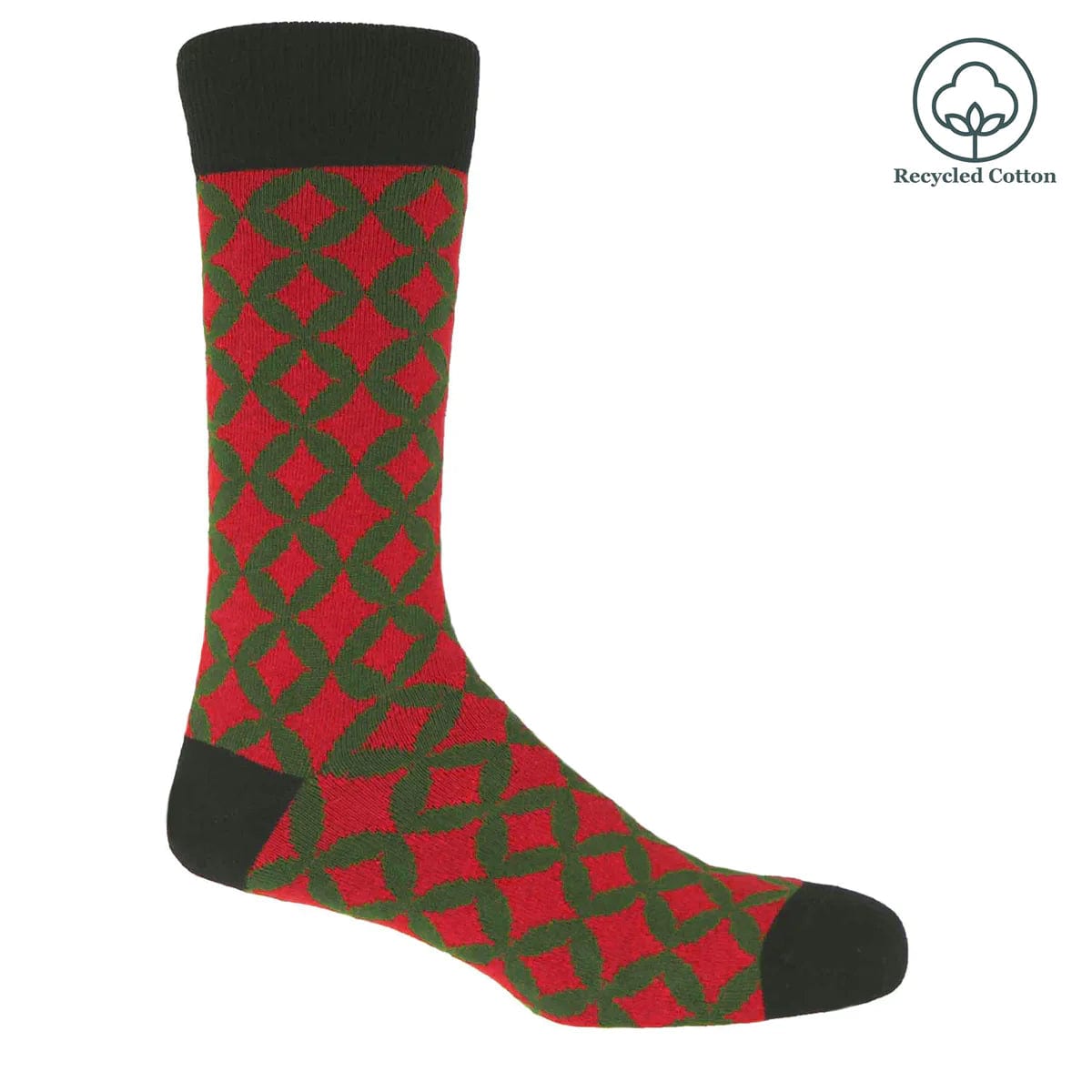 Peper Harow Mens Socks Mosaic Mens Recycled Socks - Red