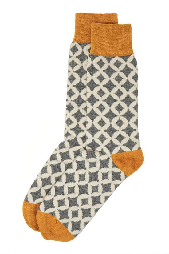 Peper Harow Mosaic Mens Socks - Grey