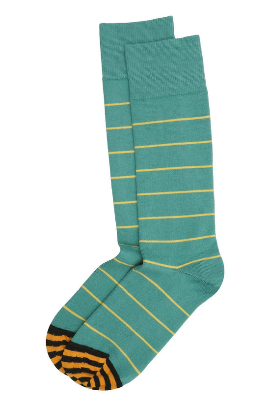 Peper Harow Socks Mens Socks AW24 Thin Stripe Men's Socks: Teal