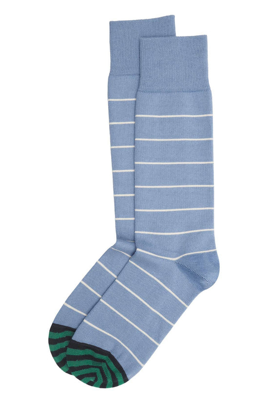 Peper Harow Socks Mens Socks AW24 Thin Stripe Men's Socks: Teal