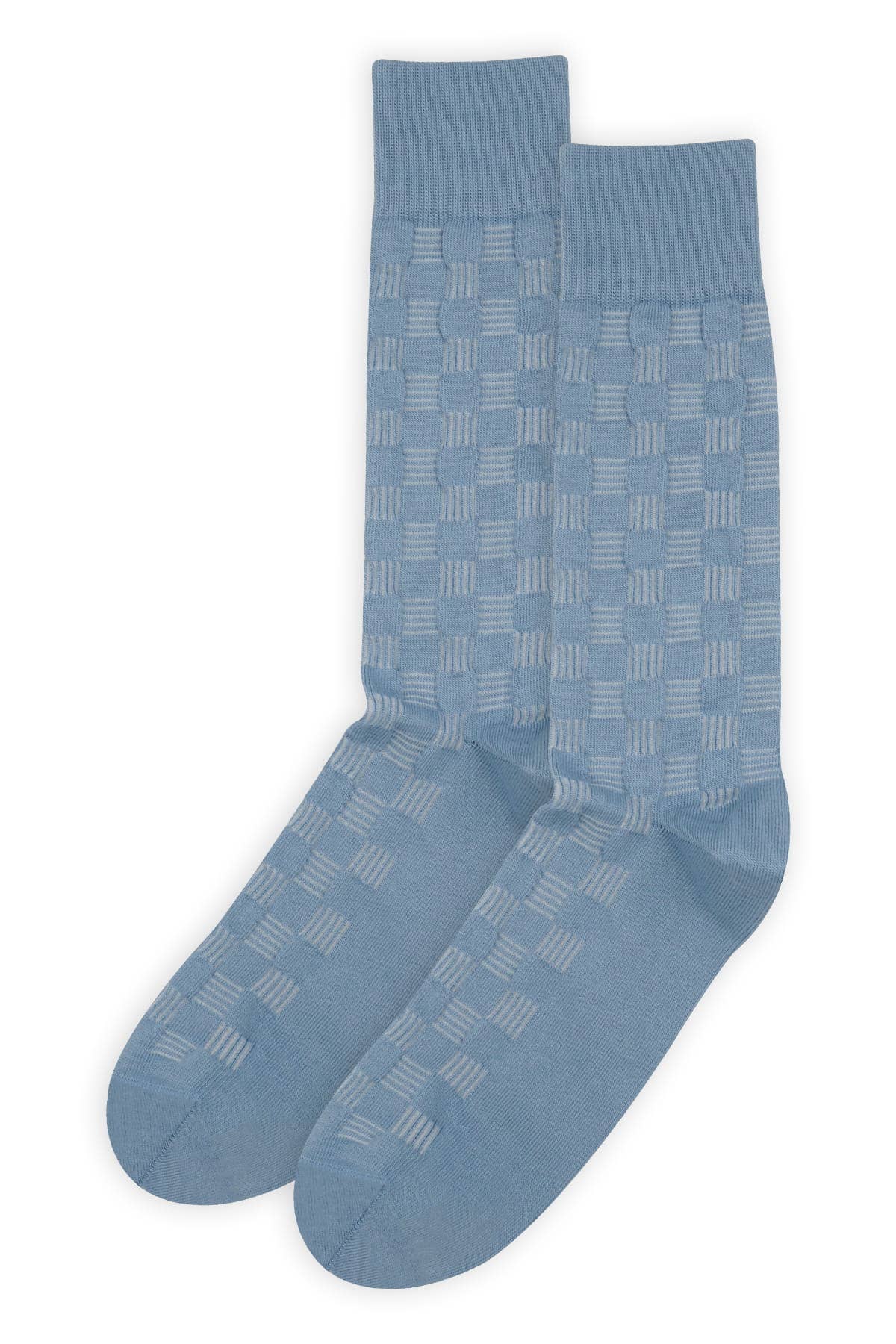 Peper Harow Socks Mens Socks Battenberg Men's Socks: Gray