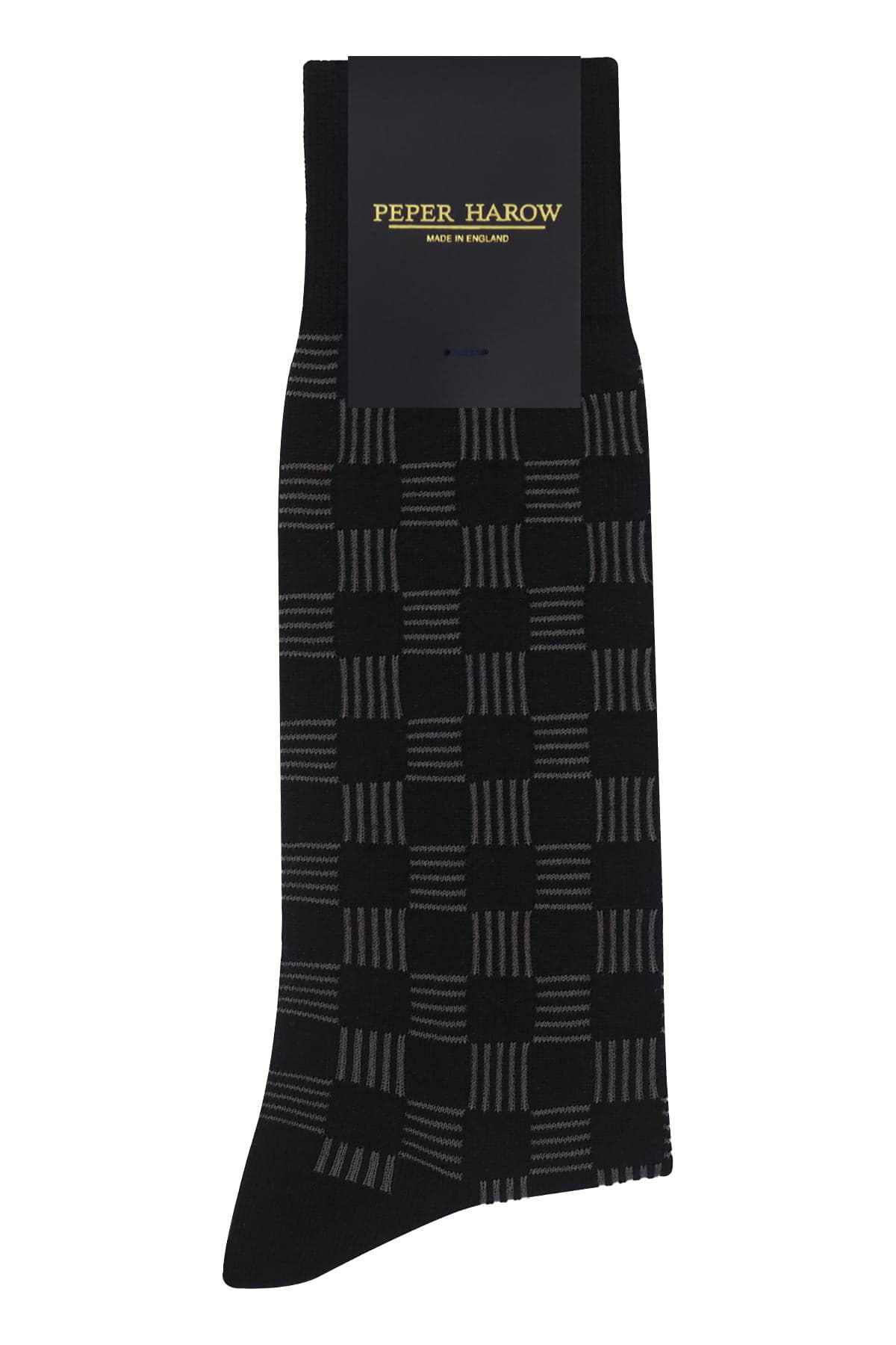 Peper Harow Socks Mens Socks Battenberg Men's Socks: Gray