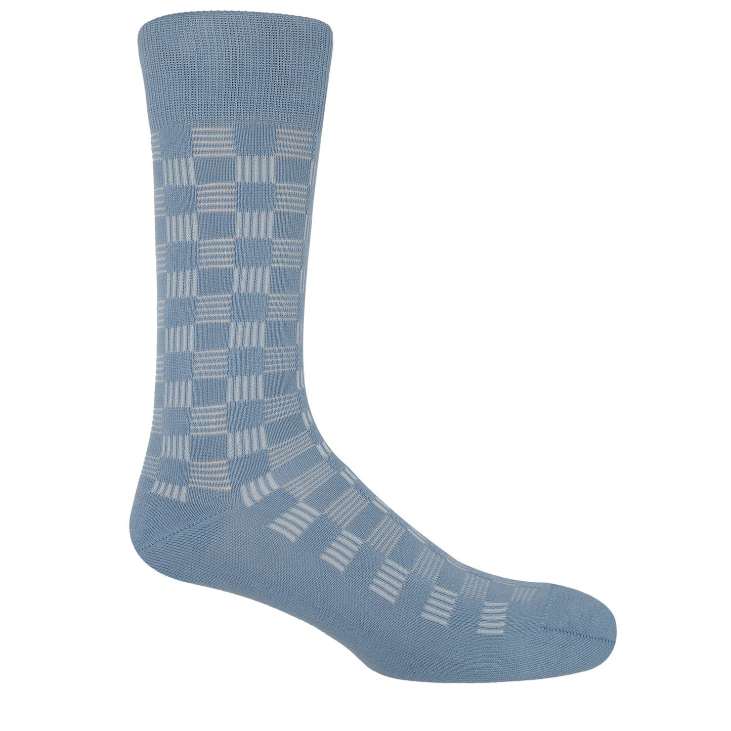 Peper Harow Socks Mens Socks Battenberg Men's Socks: Gray