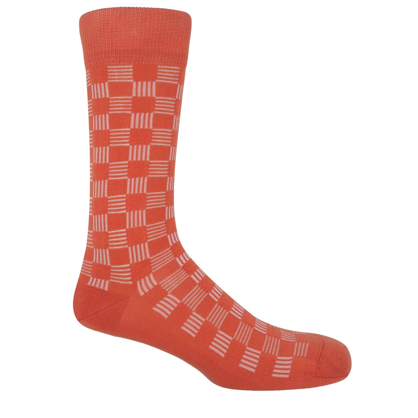 Peper Harow Socks Mens Socks Battenberg Men's Socks: Gray
