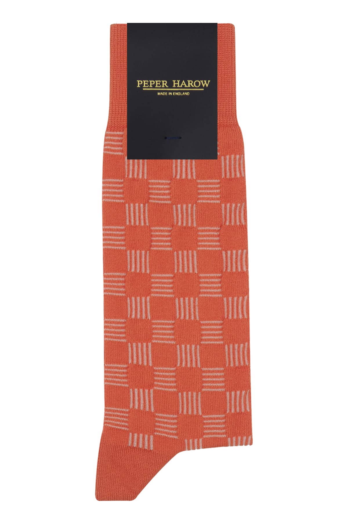 Peper Harow Socks Mens Socks Battenberg Men's Socks: Gray
