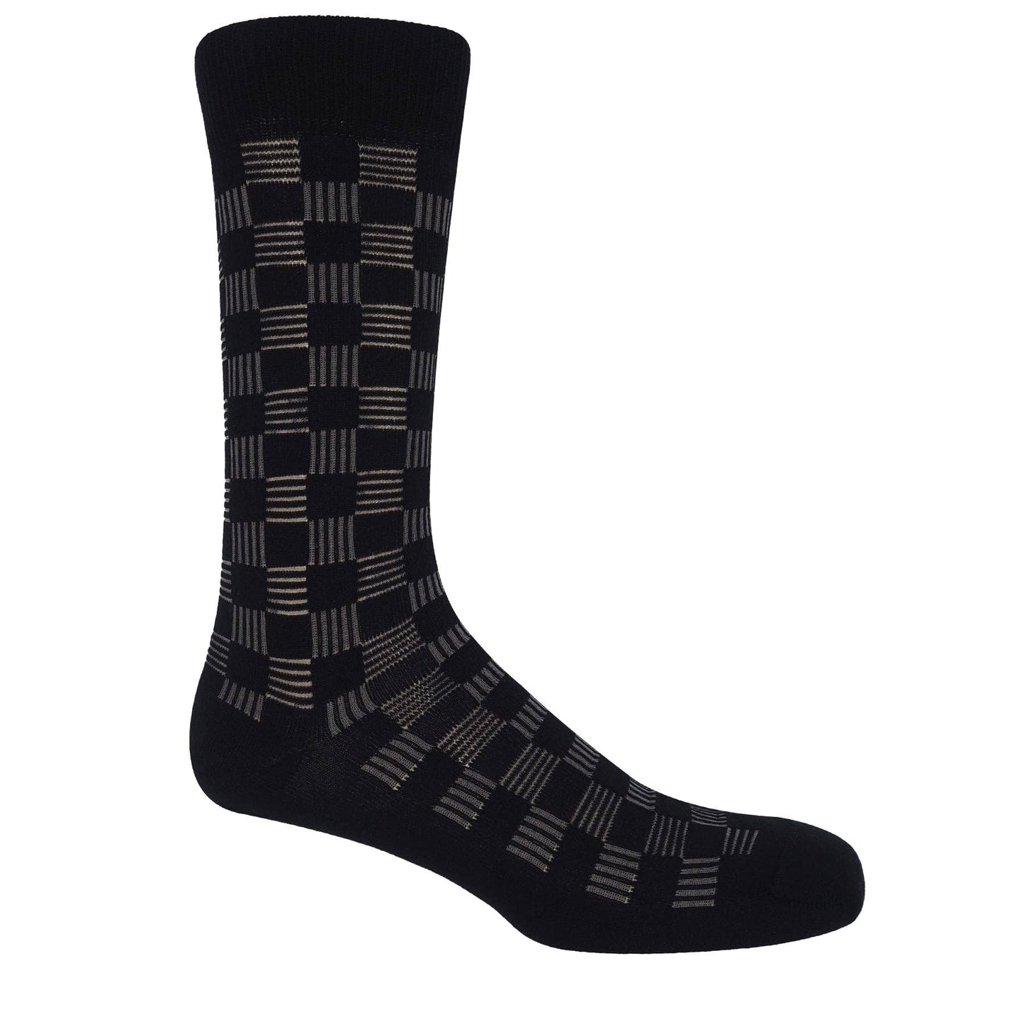 Peper Harow Socks Mens Socks Battenberg Men's Socks: Gray