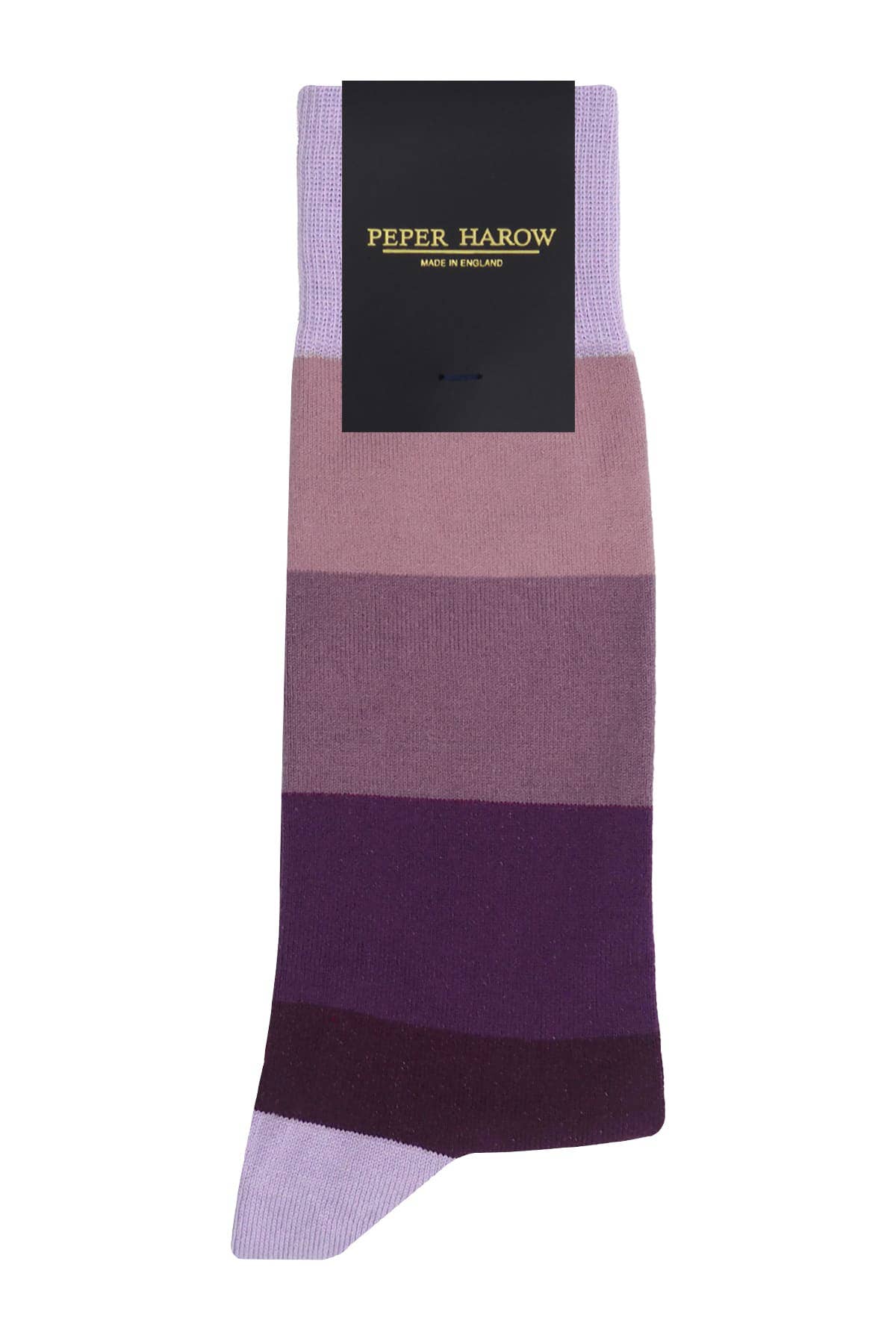 Peper Harow Socks Mens Socks Block Stripe Men's Luxury Socks: Volcano