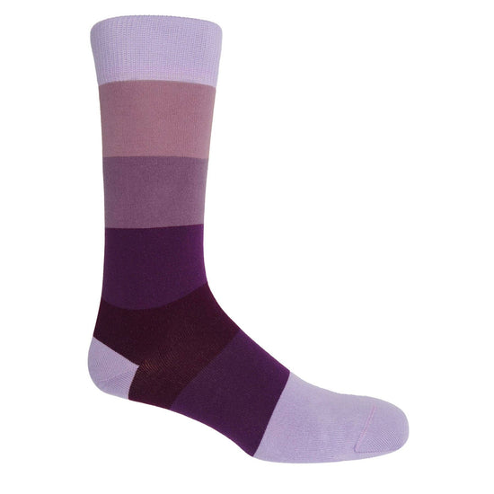 Peper Harow Socks Mens Socks Block Stripe Men's Luxury Socks: Volcano