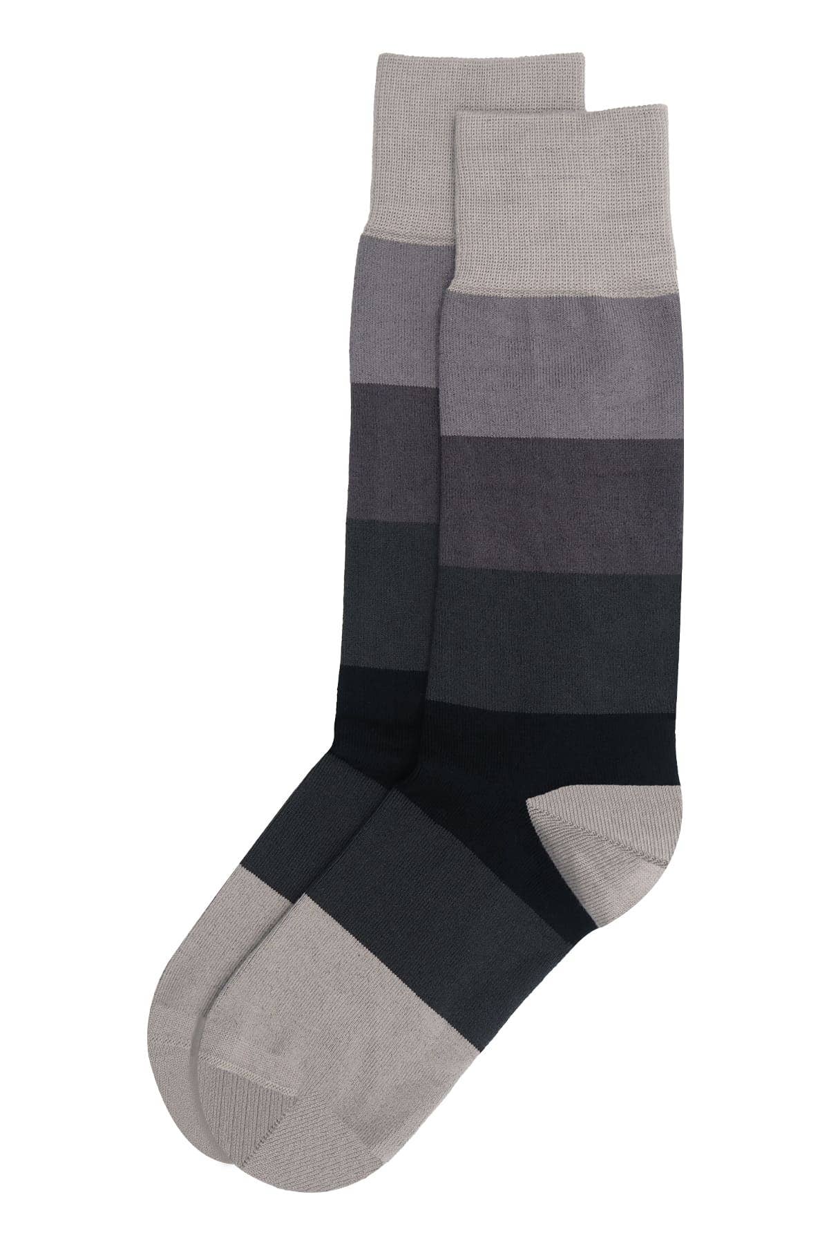 Peper Harow Socks Mens Socks Block Stripe Men's Luxury Socks: Volcano