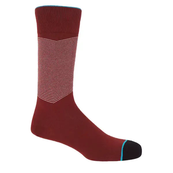 Peper Harow Socks Mens Socks Chevron Men's Luxury Socks: Garnet