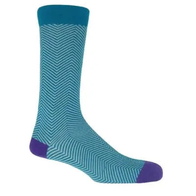 Peper Harow Socks Mens Socks Lux Taylor Premium Men's Cotton Socks: Marine