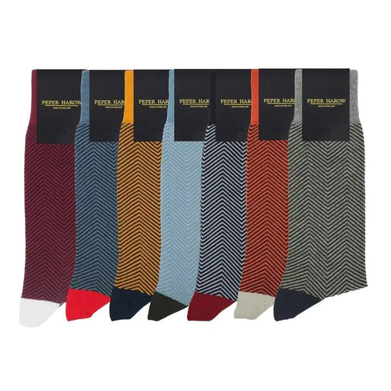 Peper Harow Socks Mens Socks Lux Taylor Premium Men's Cotton Socks: Yellow