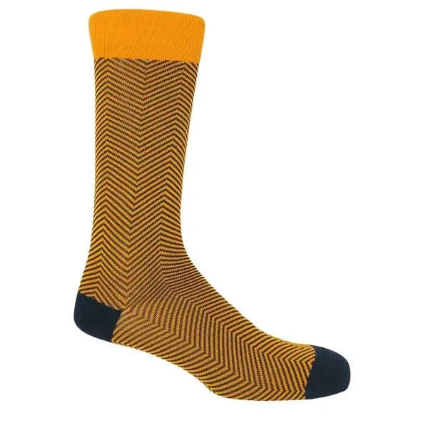 Peper Harow Socks Mens Socks Lux Taylor Premium Men's Cotton Socks: Yellow