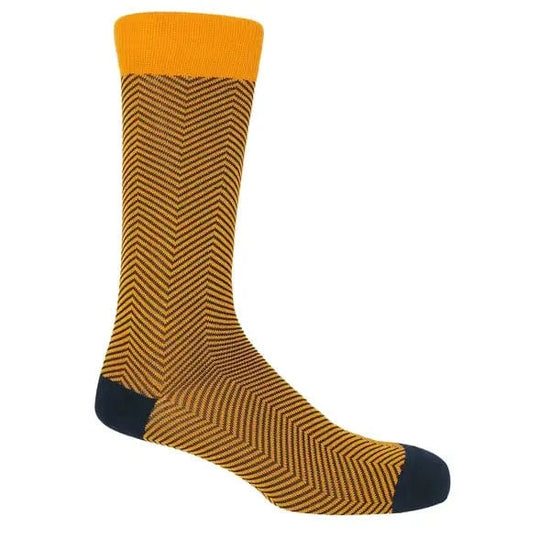 Peper Harow Socks Mens Socks Lux Taylor Premium Men's Cotton Socks: Yellow
