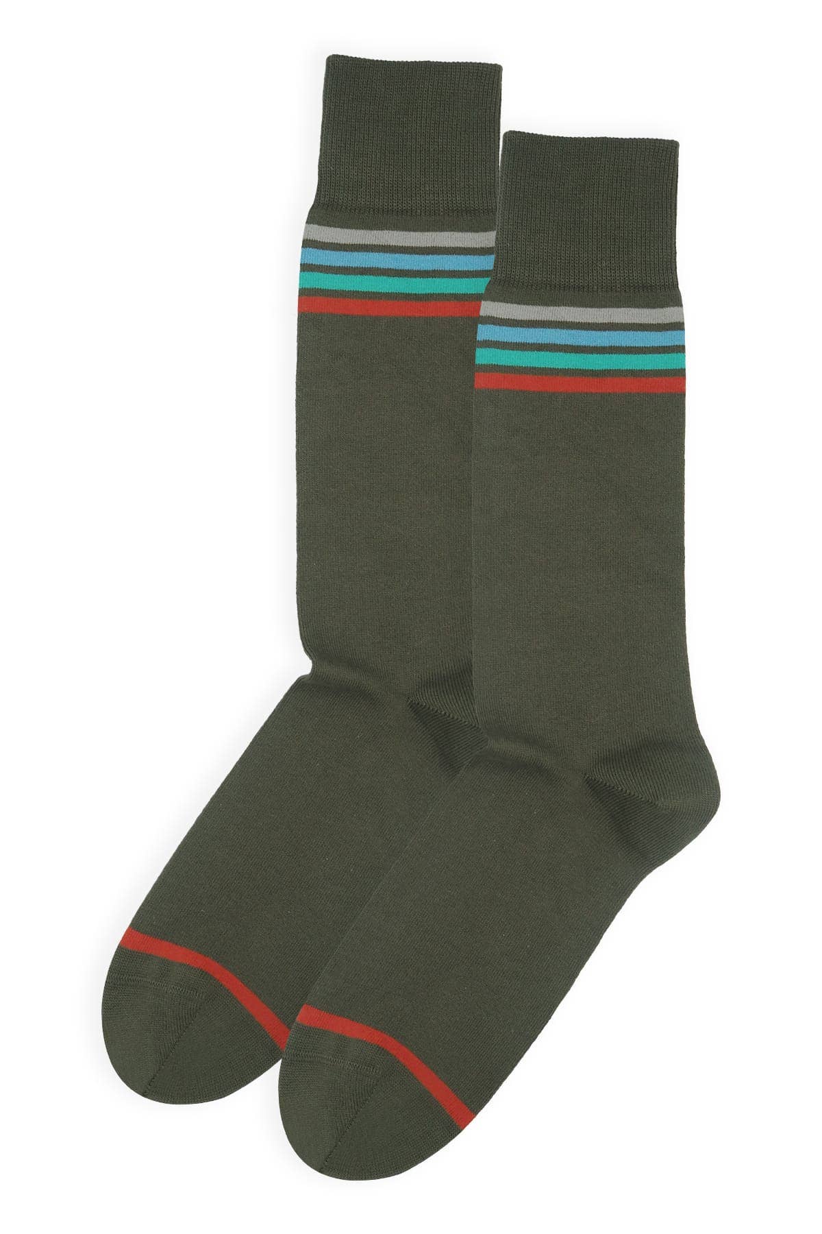 Peper Harow Socks Mens Socks Mix Tape Men's Socks: Olive