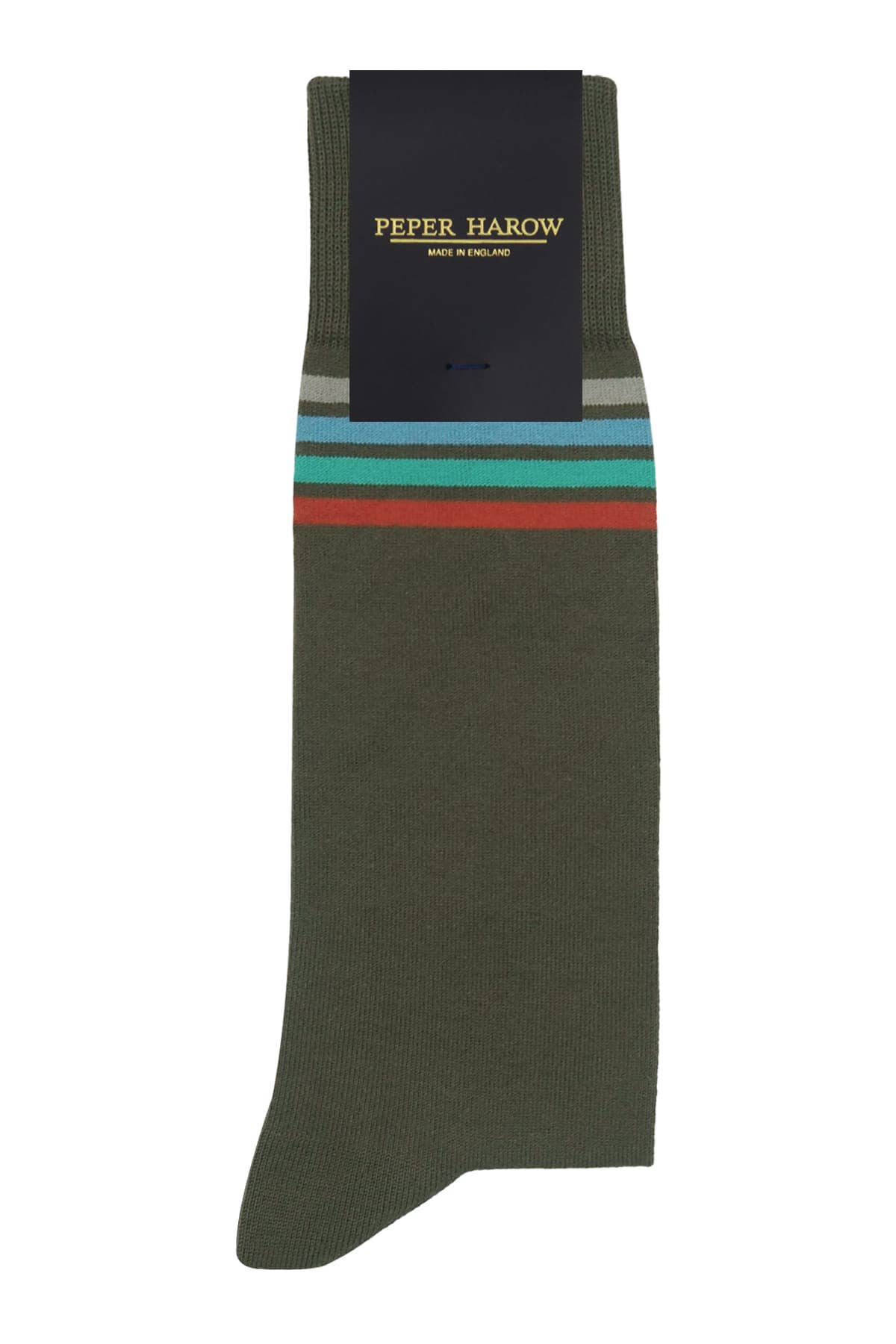 Peper Harow Socks Mens Socks Mix Tape Men's Socks: Olive