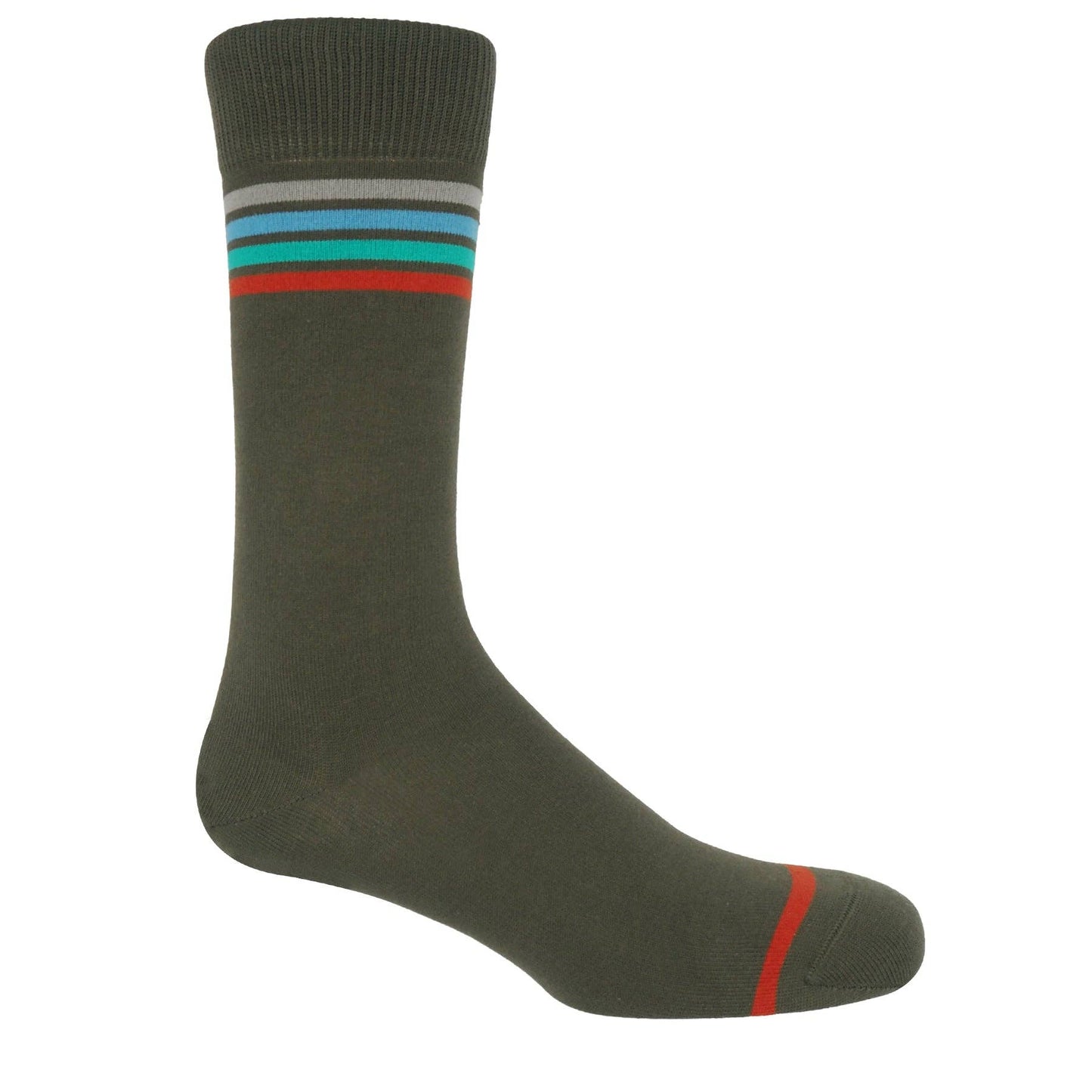 Peper Harow Socks Mens Socks Mix Tape Men's Socks: Olive