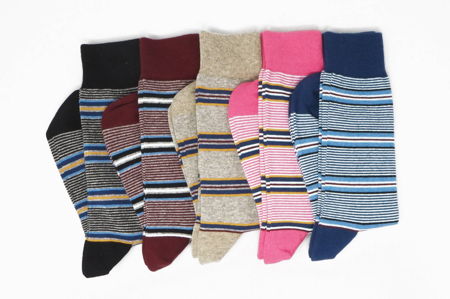 Peper Harow Socks Mens Socks Multistripe Men's Recycled Socks: Black