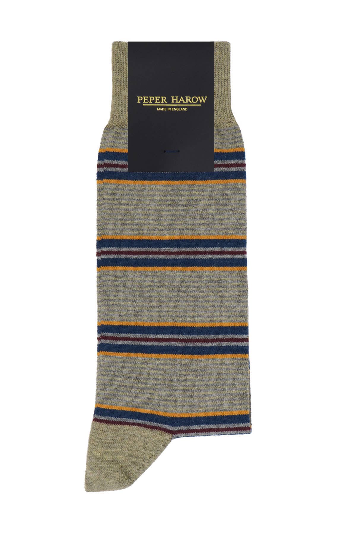 Peper Harow Socks Mens Socks Multistripe Men's Recycled Socks: Navy