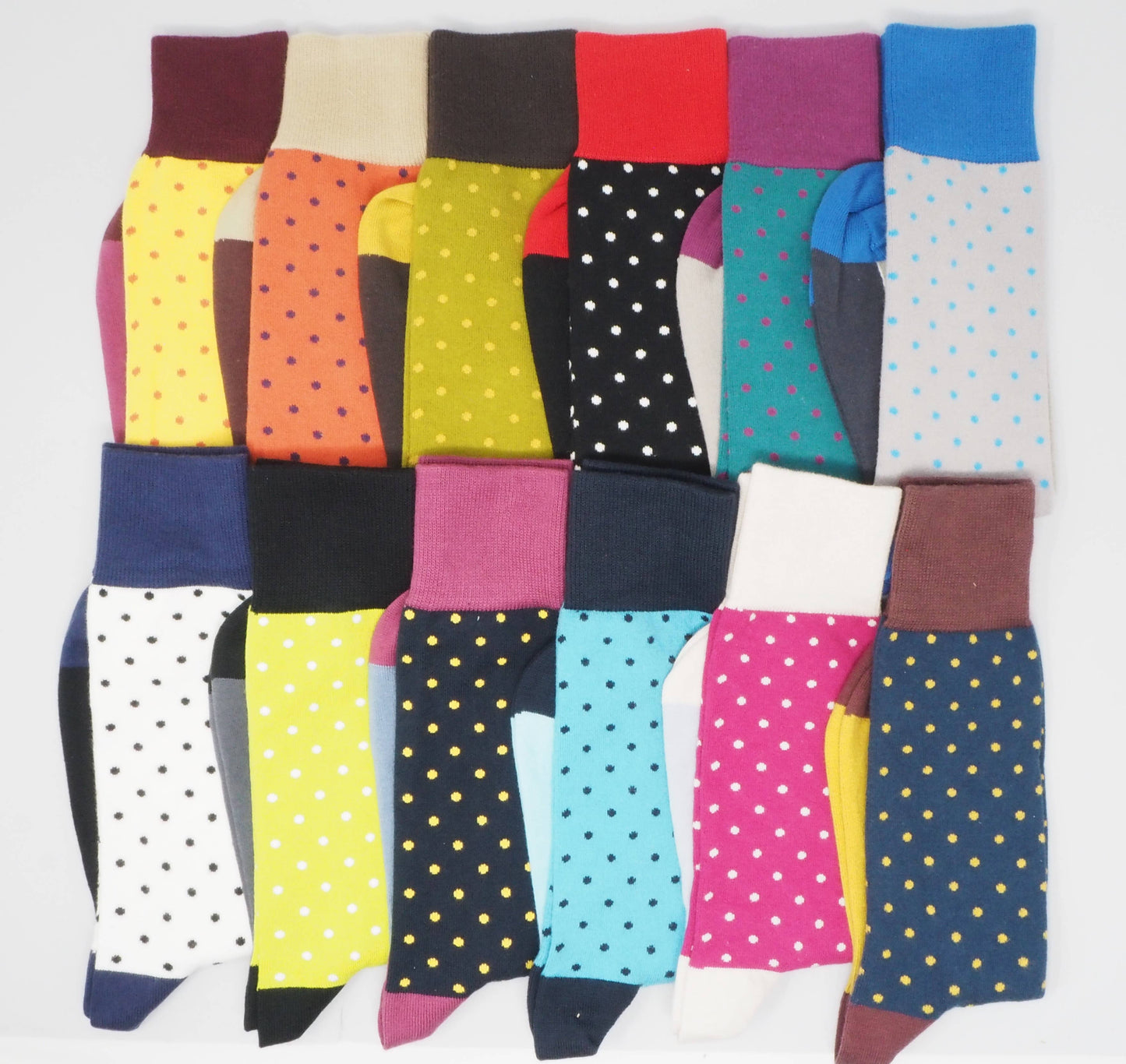 Peper Harow Socks Mens Socks Pin Polka Premium Men's Cotton Socks: Honey