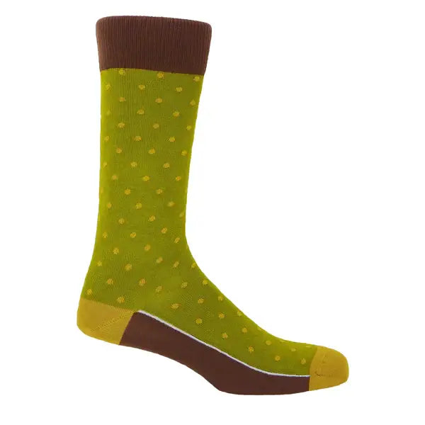Peper Harow Socks Mens Socks Pin Polka Premium Men's Cotton Socks: Pink
