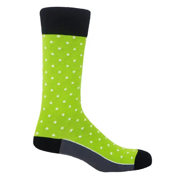 Peper Harow Socks Mens Socks Pin Polka Premium Men's Cotton Socks: Teal