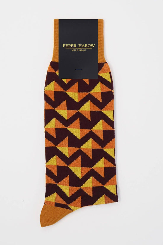 Peper Harow Socks Mens Socks Triangle Men's Luxury Socks: Navy