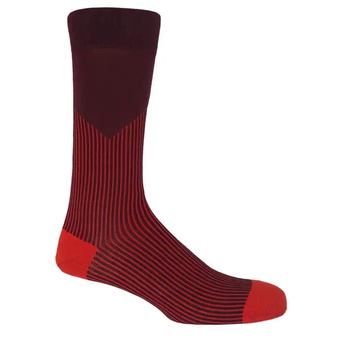 Peper Harow Socks Mens Socks V-Stripe Men's Premium Socks: Black