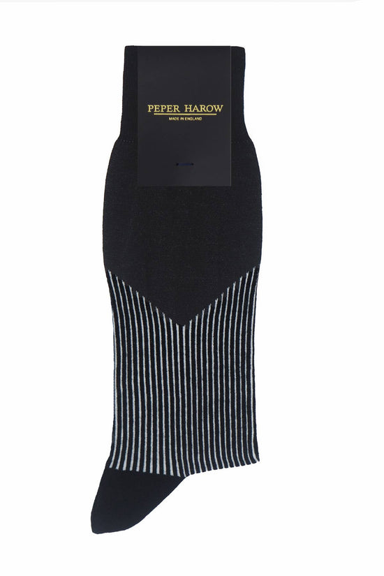 Peper Harow Socks Mens Socks V-Stripe Men's Premium Socks: Black