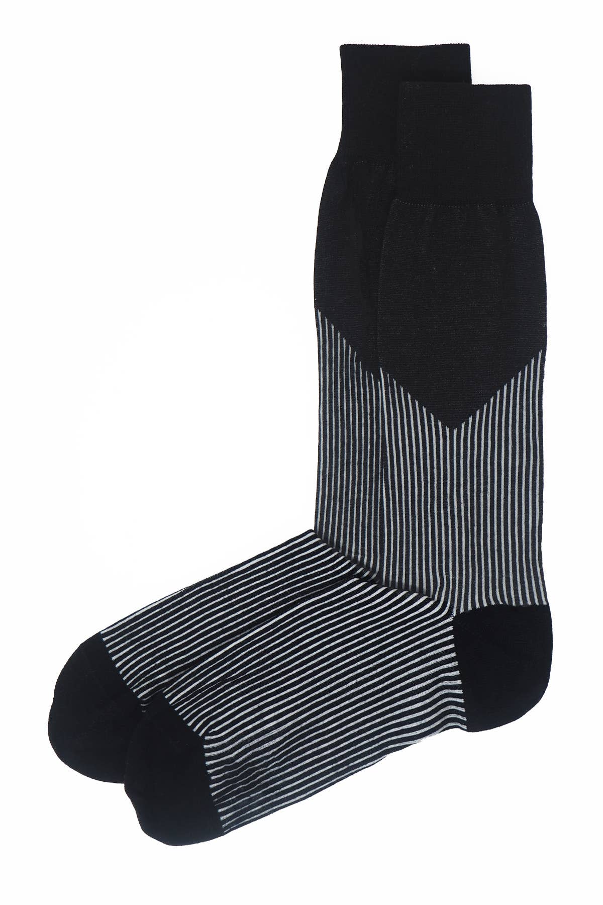 Peper Harow Socks Mens Socks V-Stripe Men's Premium Socks: Black