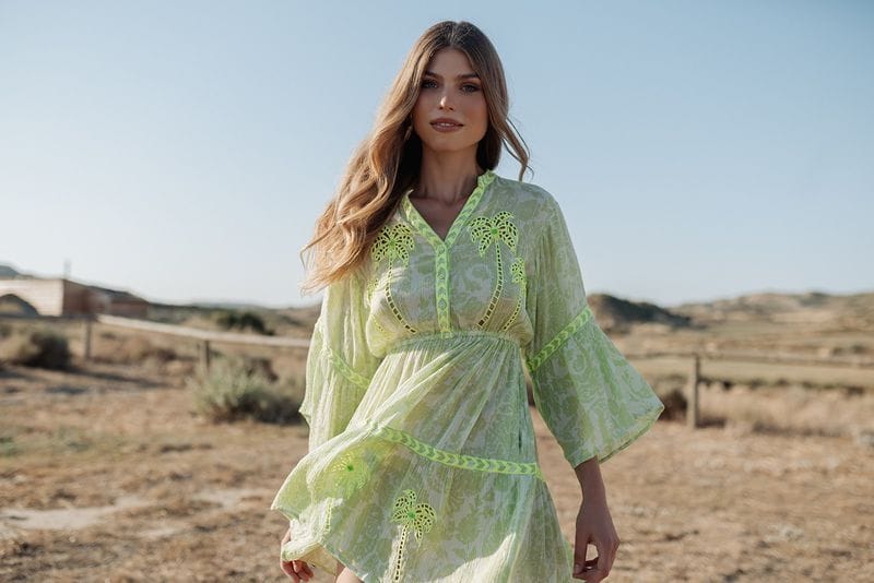 Piti Cuiti Dresses Cairns Mini Dress Lime