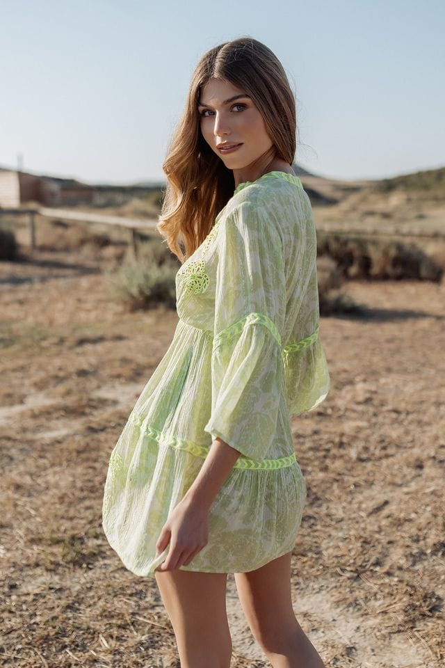 Piti Cuiti Dresses Cairns Mini Dress Lime