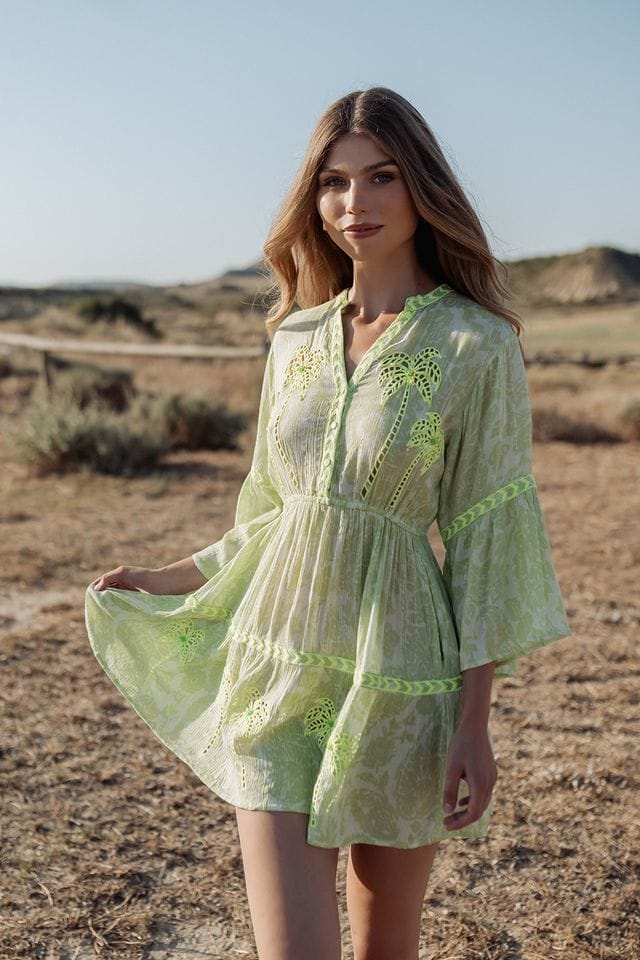 Piti Cuiti Dresses Cairns Mini Dress Lime