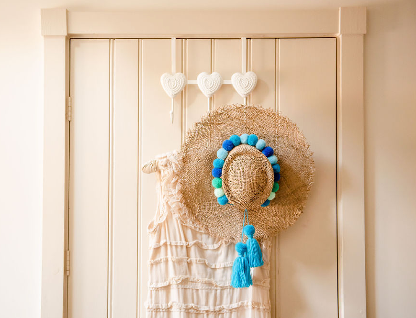 PomPom Galore Accessories Blue Hatband Pom Poms