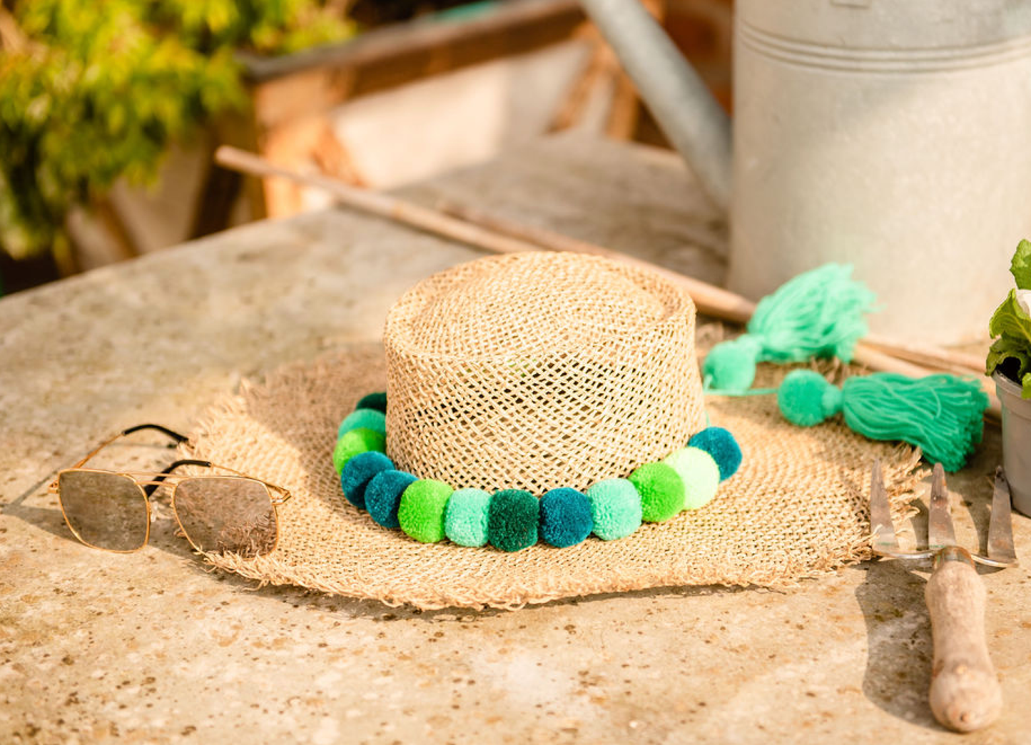 PomPom Galore Accessories Green pom pom Hatband