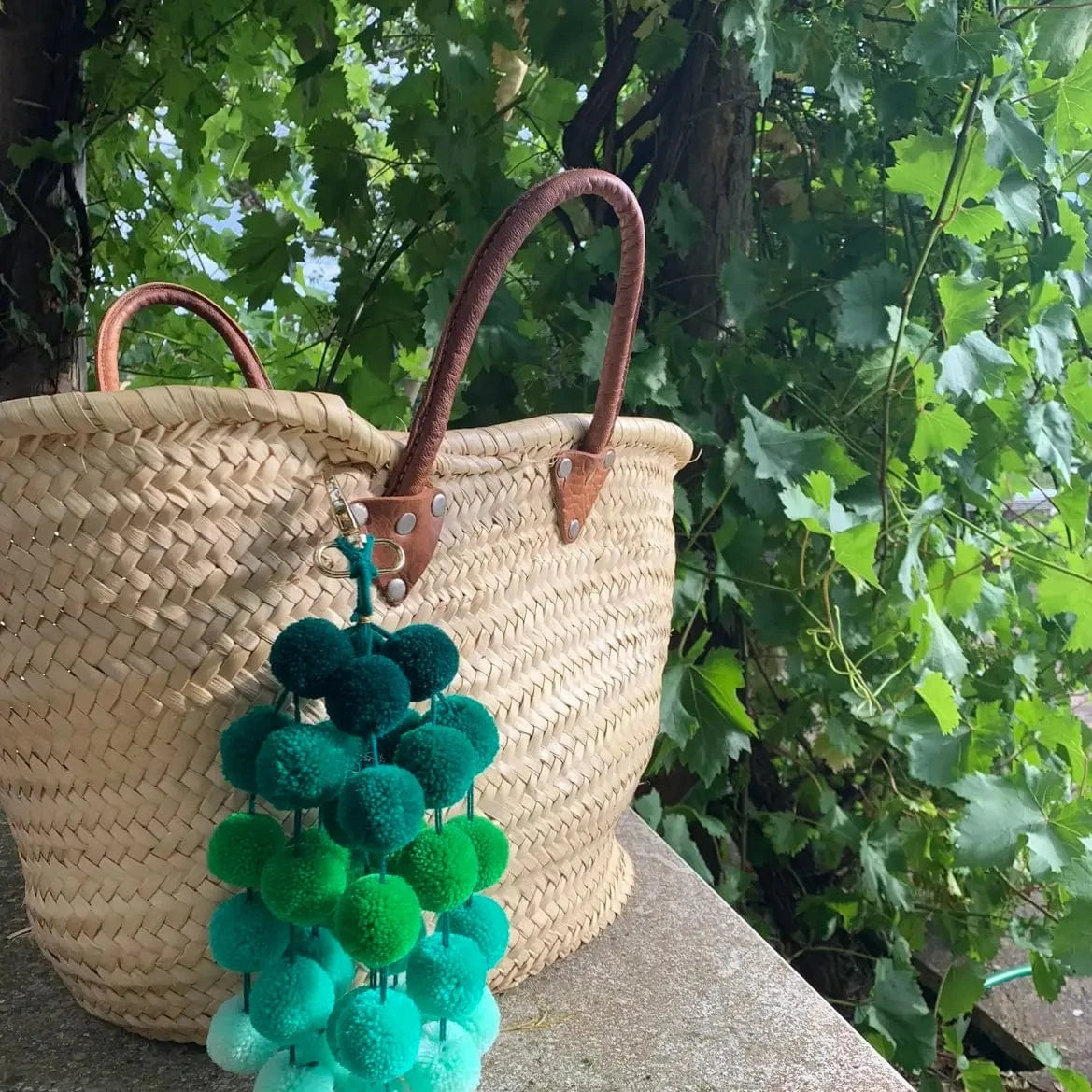 PomPom Galore Bags Green Pom Pom Ombre Bag Charm - Large