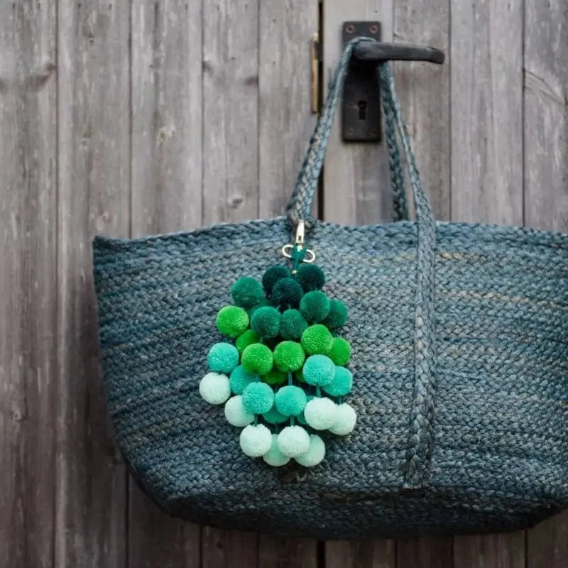 PomPom Galore Bags Green Pom Pom Ombre Bag Charm - Large