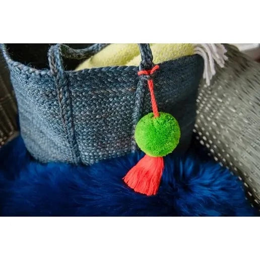 PomPom Galore Bags Jumbo Pom Pom & Tassel Swag Green & Orange