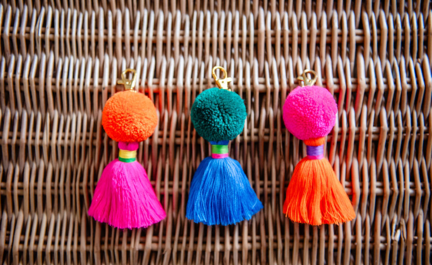 PomPom Galore Keyrings Bag Charm Pom Pom Pink