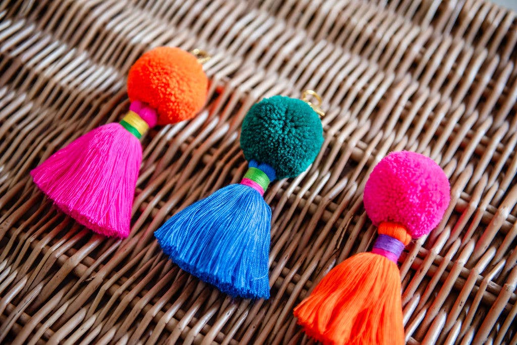 PomPom Galore Keyrings Bag Charm Pom Pom Pink