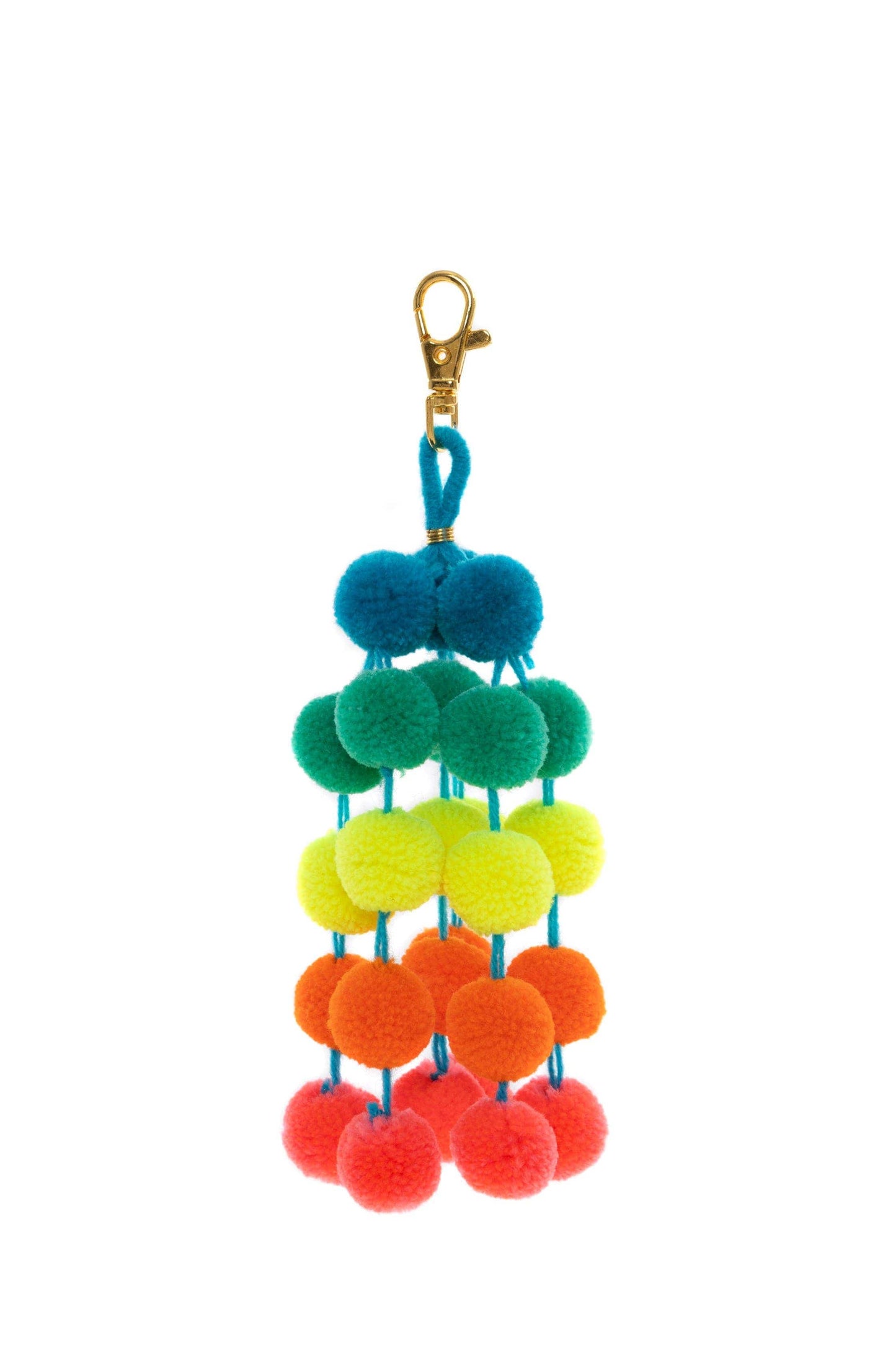 PomPom Galore Keyrings Bright Pom Pom Mini Clip Ombre Bag Charm