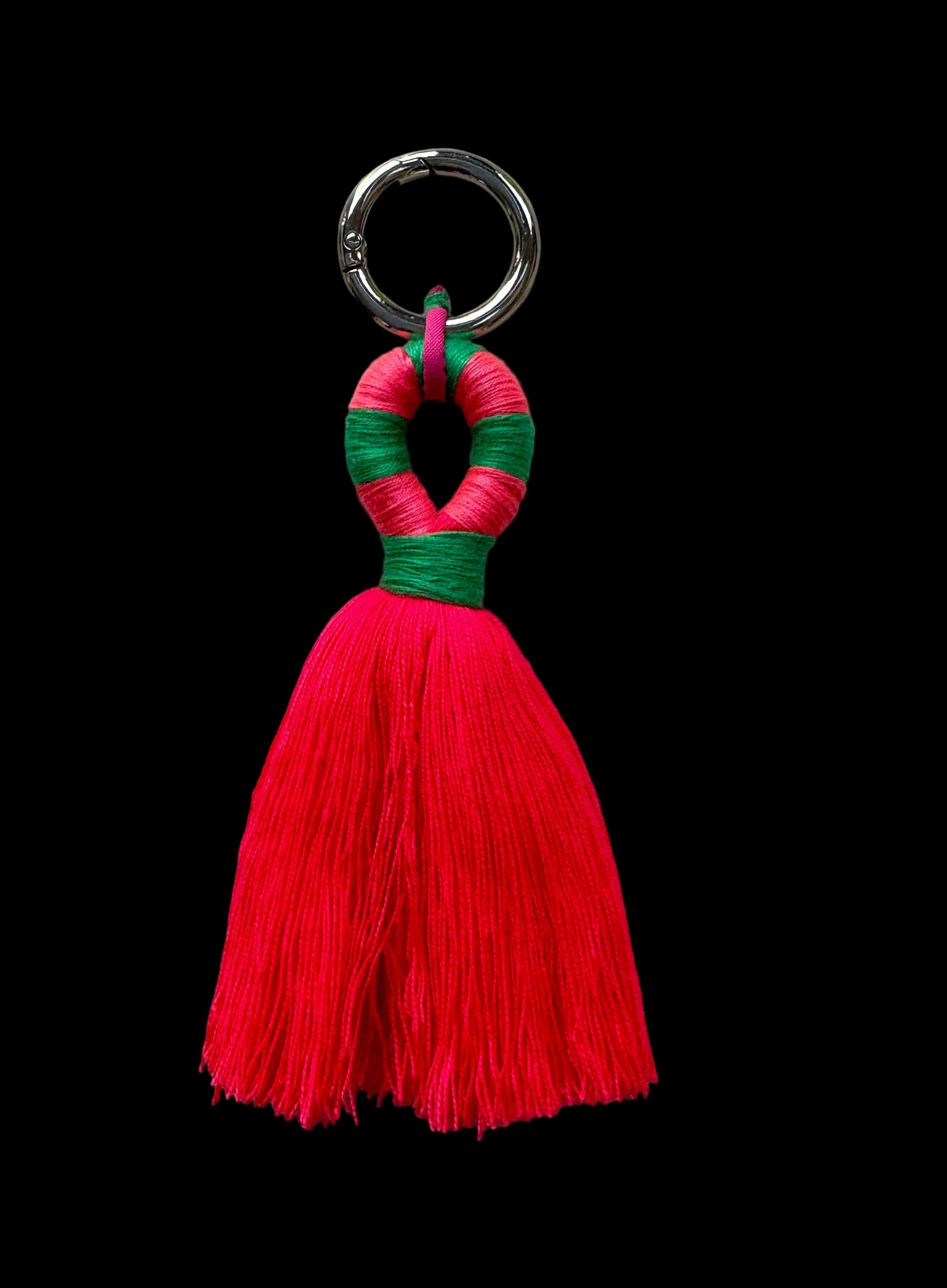 PomPom Galore Keyrings Coral Stripe Carabina