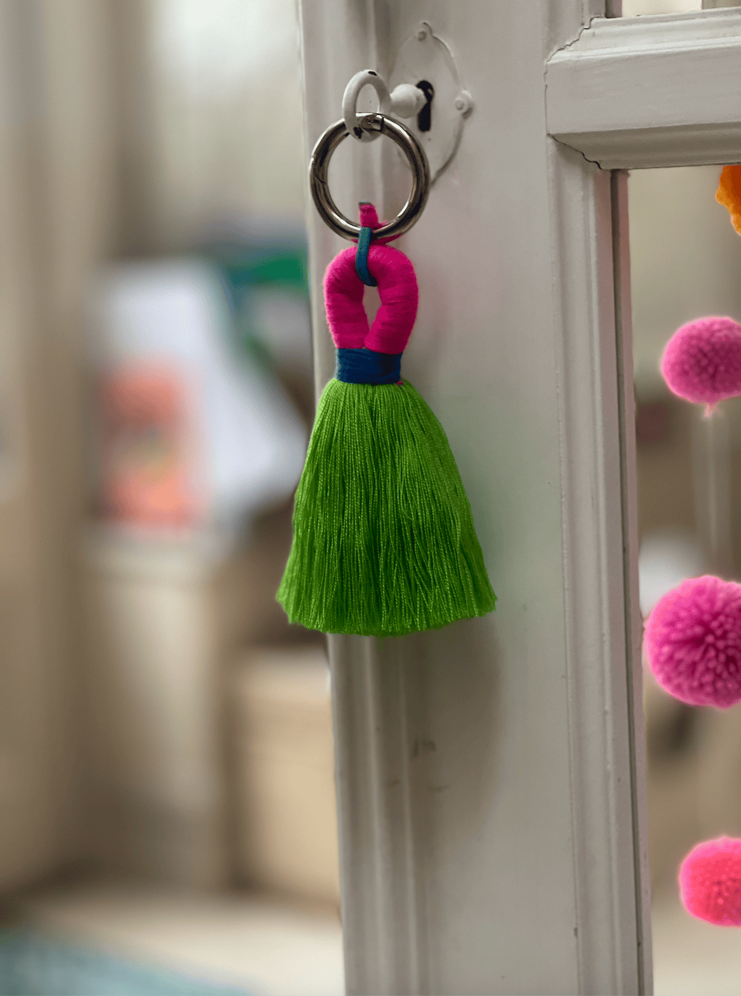 PomPom Galore Keyrings Tassel Bag Charm / Key Ring: Orange