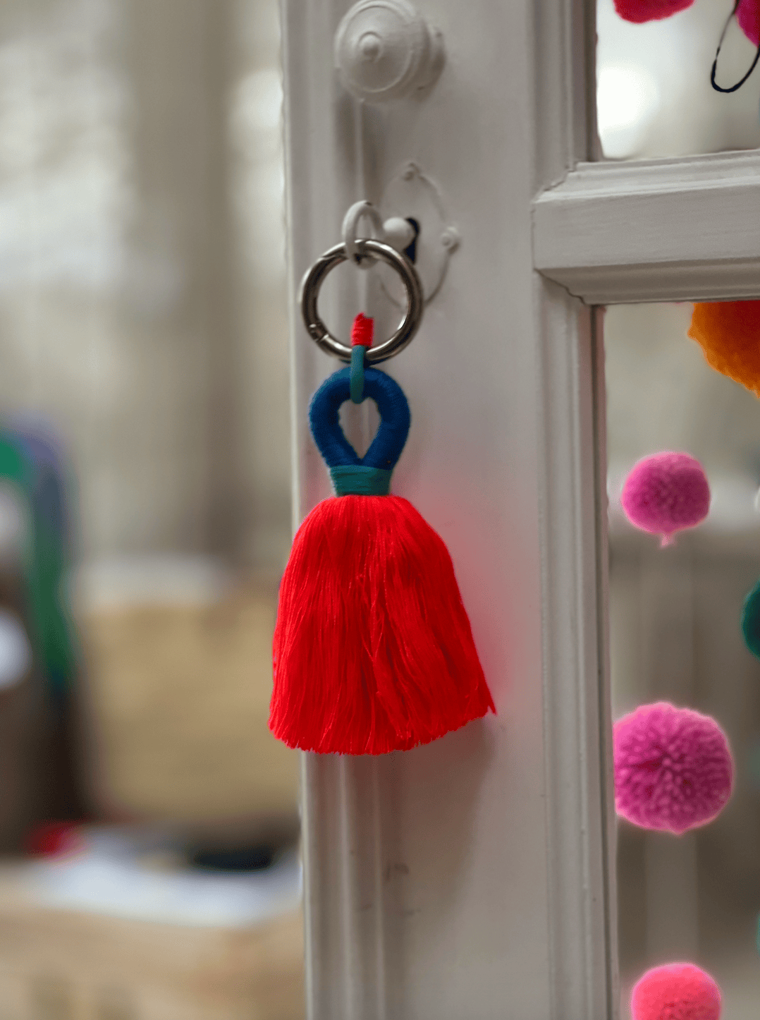 PomPom Galore Keyrings Tassel Bag Charm / Key Ring: Orange