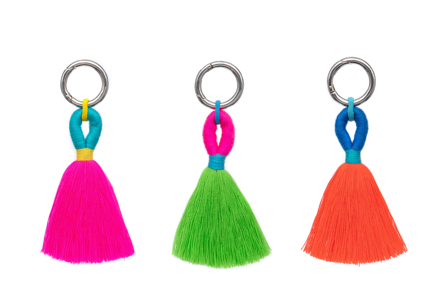 PomPom Galore Keyrings Tassel Bag Charm / Key Ring: Orange