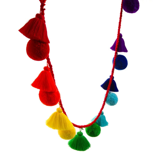 PomPom Galore Room Decor Rainbow Jumbo Pom Pom & Tassel Garland