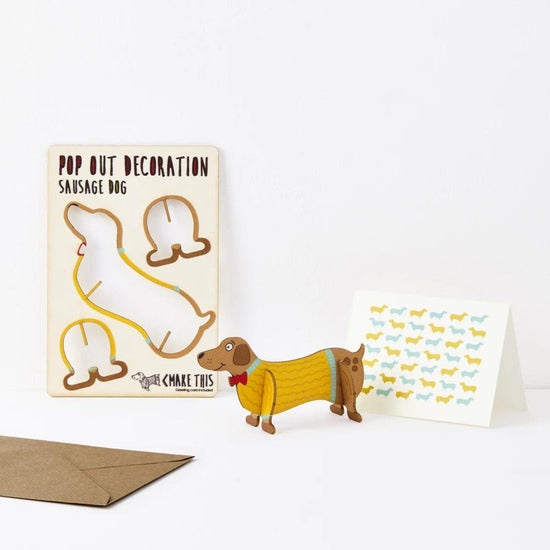 Pop Out Card Company Sausage Dog Pop Out Card