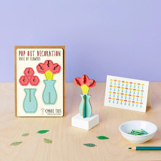 Pop Out Card Company Vase of Flowers Pop Out Card