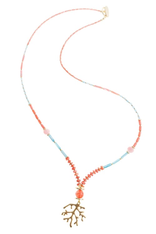 Pranella Necklaces Nerissa Fire Coral in Gold