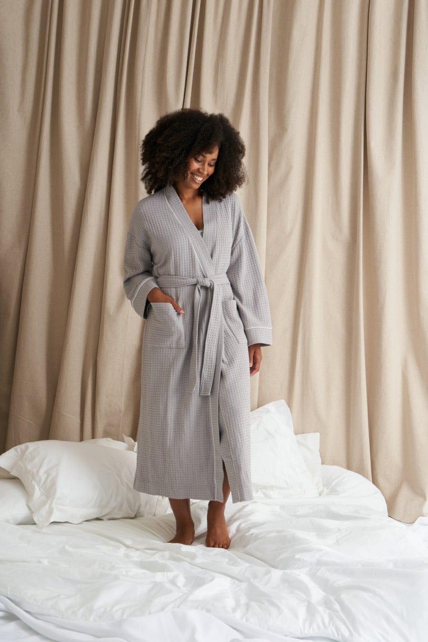 Pretty You Luxury Suite Waffle Robe in Grey